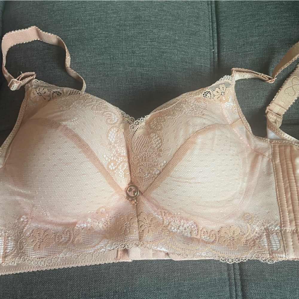Fall Street Elegant Lace Underwire Bra - Tan-42B